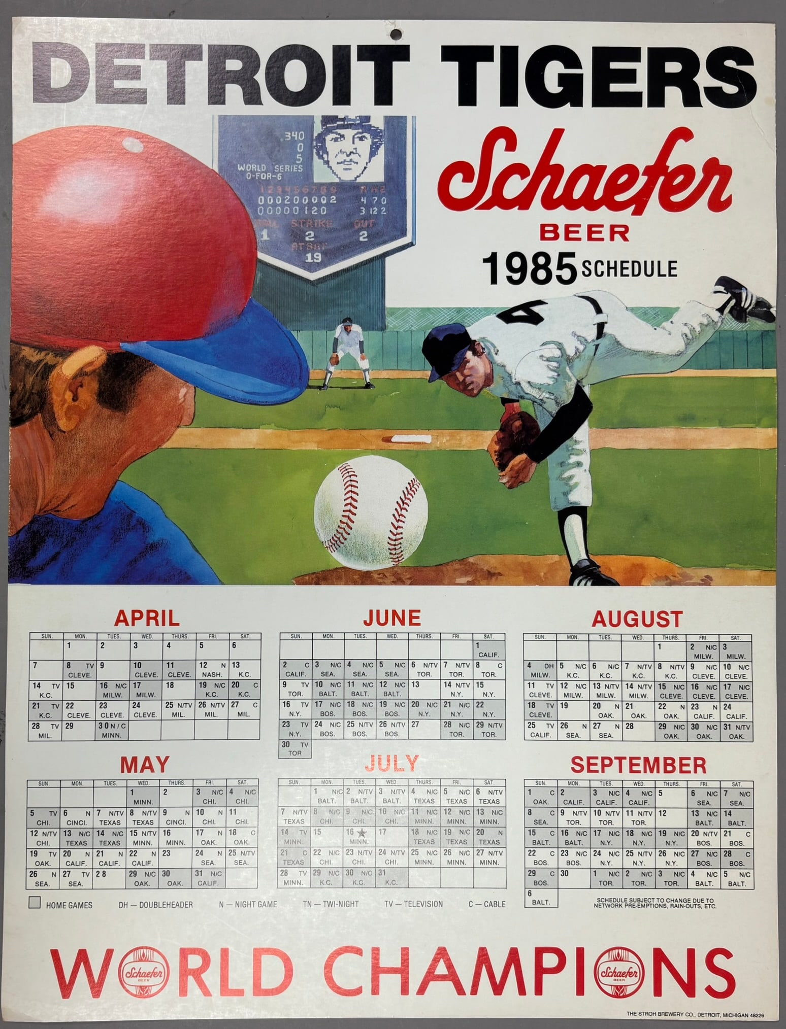 6 Schaefer Strohs Detroit Tigers Baseball Posters - 12