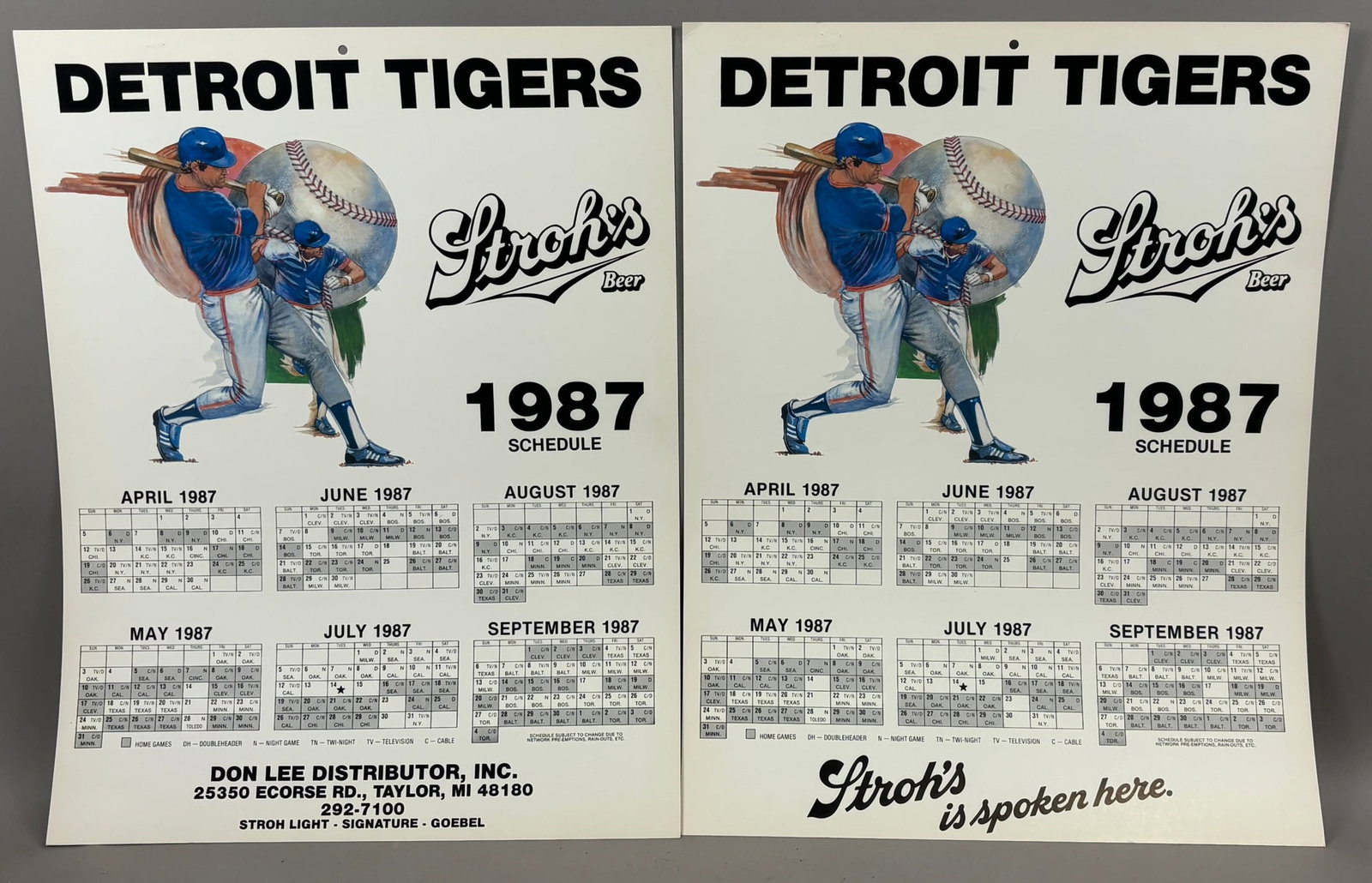 6 Schaefer Strohs Detroit Tigers Baseball Posters - 19