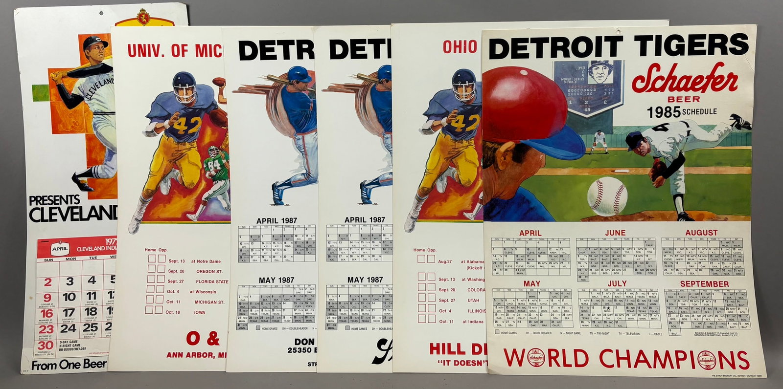 6 Schaefer Strohs Detroit Tigers Baseball Posters: PLEASE SEE ALL PHOTOS AND USE THEM AS A BETTER IDEA ON DESCRIPTION! ASK ANY QUESTIONS! PLEASE NOTE WE OFFER IN HOUSE SHIPPING & HAVE BIDDING AVAILABLE ON OUR OWN WEBSITE! If you win on LIVE