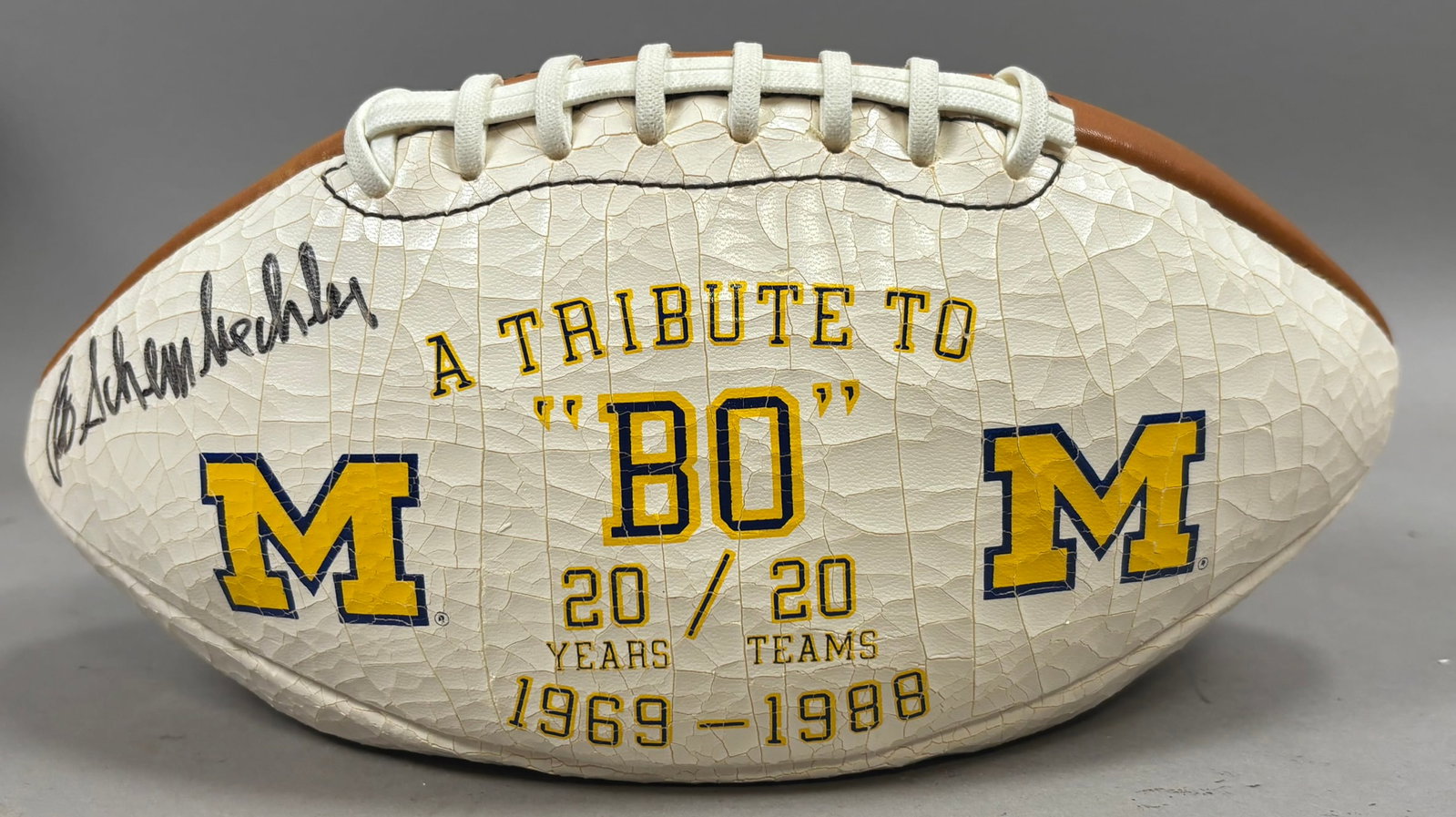 BO SCHEMBECHLER 20 Years Teams 69-88 Signed Ball (1 of 10)