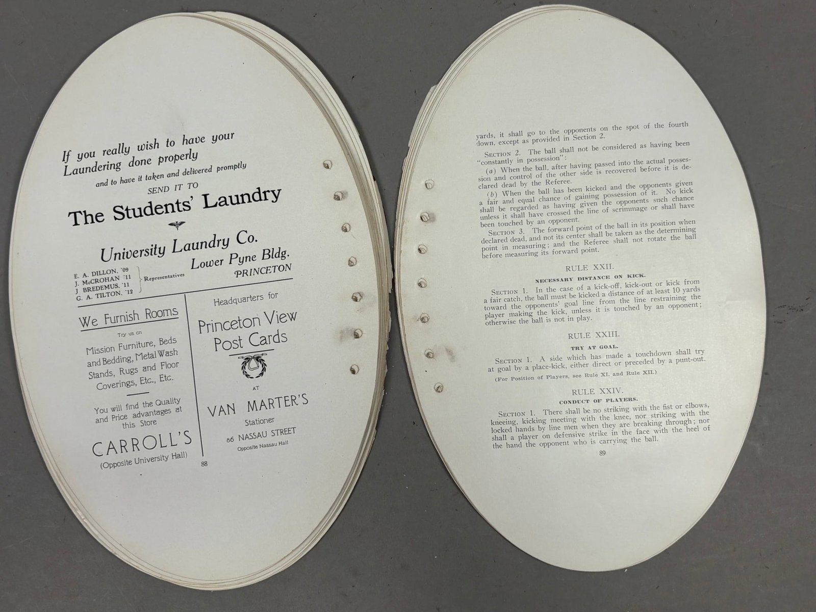 1908 Yale vs Princeton Leather Football Program - 10