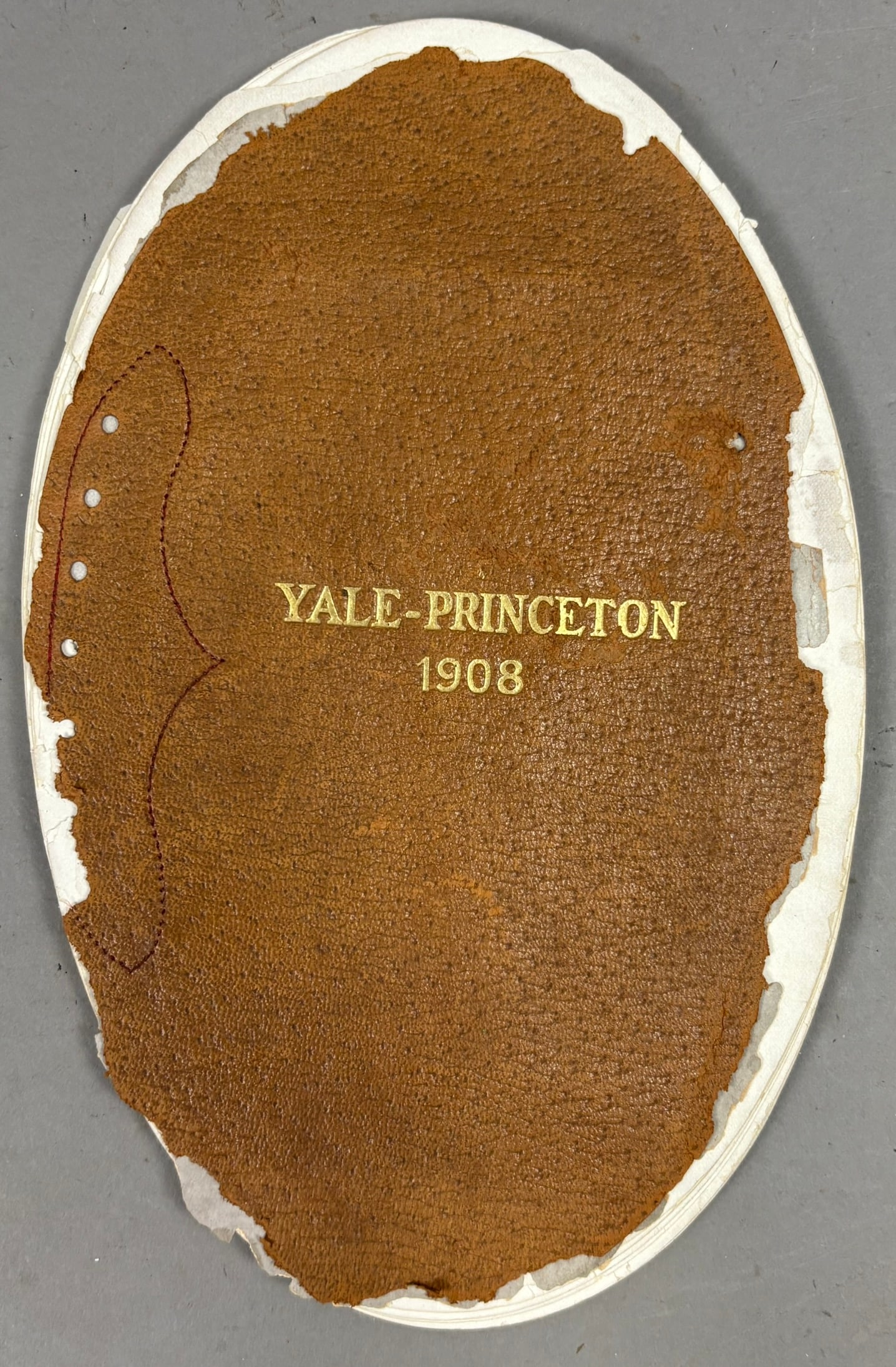 1908 Yale vs Princeton Leather Football Program: TALK ABOUT A RARITY! Extremely hard to find! Obvious condition issues! PLEASE SEE ALL PHOTOS AND USE THEM AS A BETTER IDEA ON DESCRIPTION! ASK ANY QUESTIONS! PLEASE NOTE WE OFFER IN HOUSE SHIPPING &