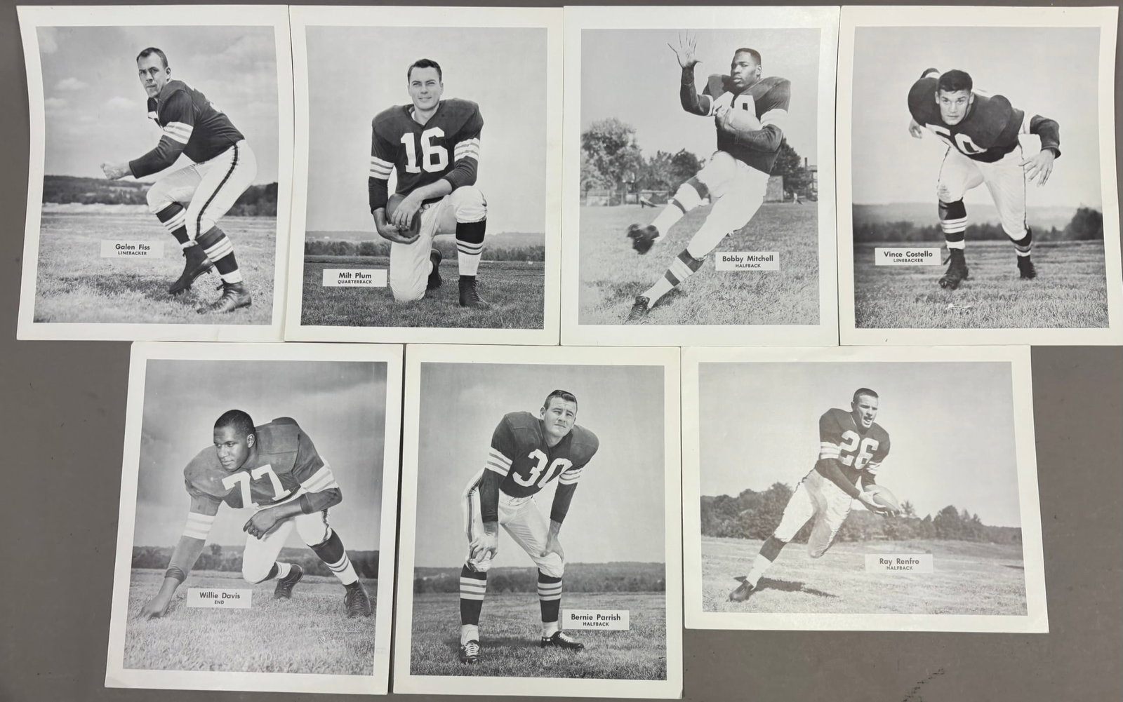 7 1959-60 8.5x10.5 Football Browns Photographs: PLEASE SEE ALL PHOTOS AND USE THEM AS A BETTER IDEA ON DESCRIPTION! ASK ANY QUESTIONS! PLEASE NOTE WE OFFER IN HOUSE SHIPPING & HAVE BIDDING AVAILABLE ON OUR OWN WEBSITE! If you win on LIVE AUCTIONEER