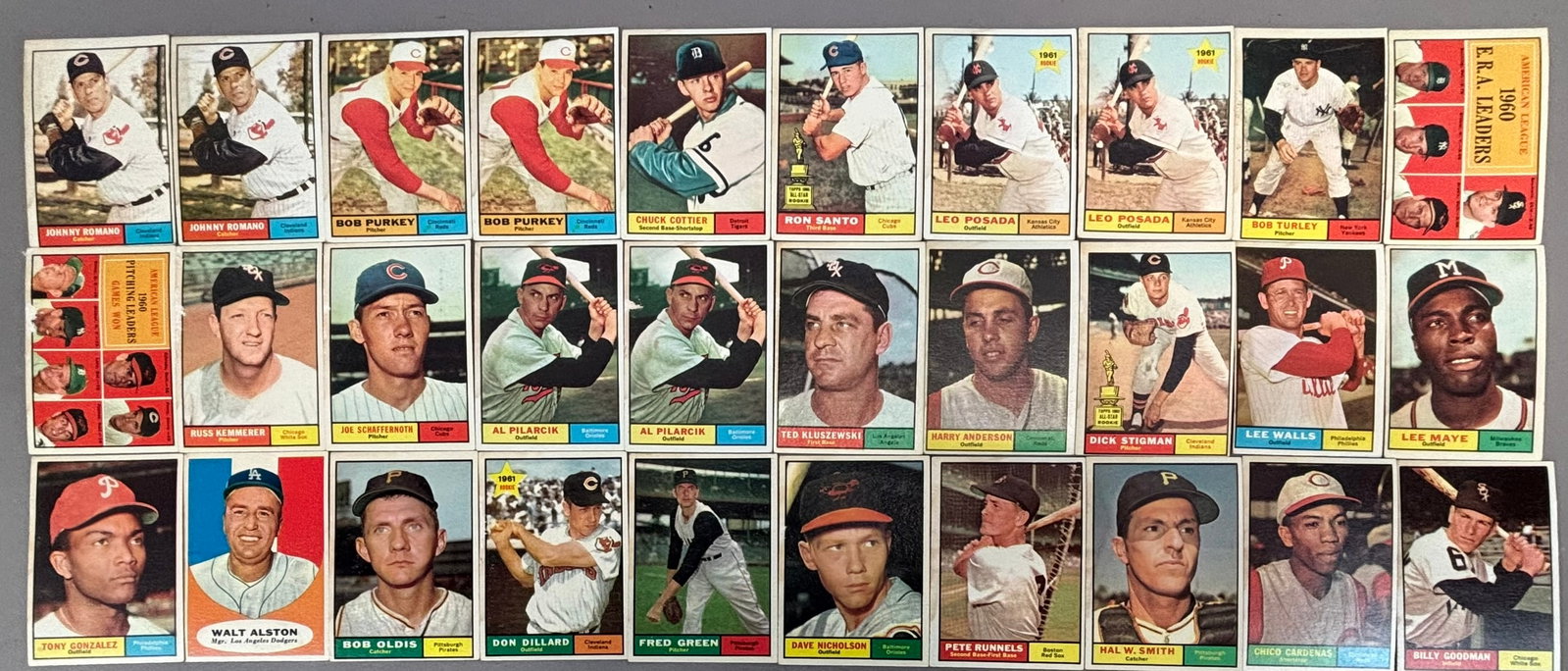 Lot 30 1961 Topps Baseball Cards ERA Leaders: PLEASE SEE ALL PHOTOS AND USE THEM AS A BETTER IDEA ON DESCRIPTION! ASK ANY QUESTIONS! PLEASE NOTE WE OFFER IN HOUSE SHIPPING & HAVE BIDDING AVAILABLE ON OUR OWN WEBSITE! If you win on LIVE