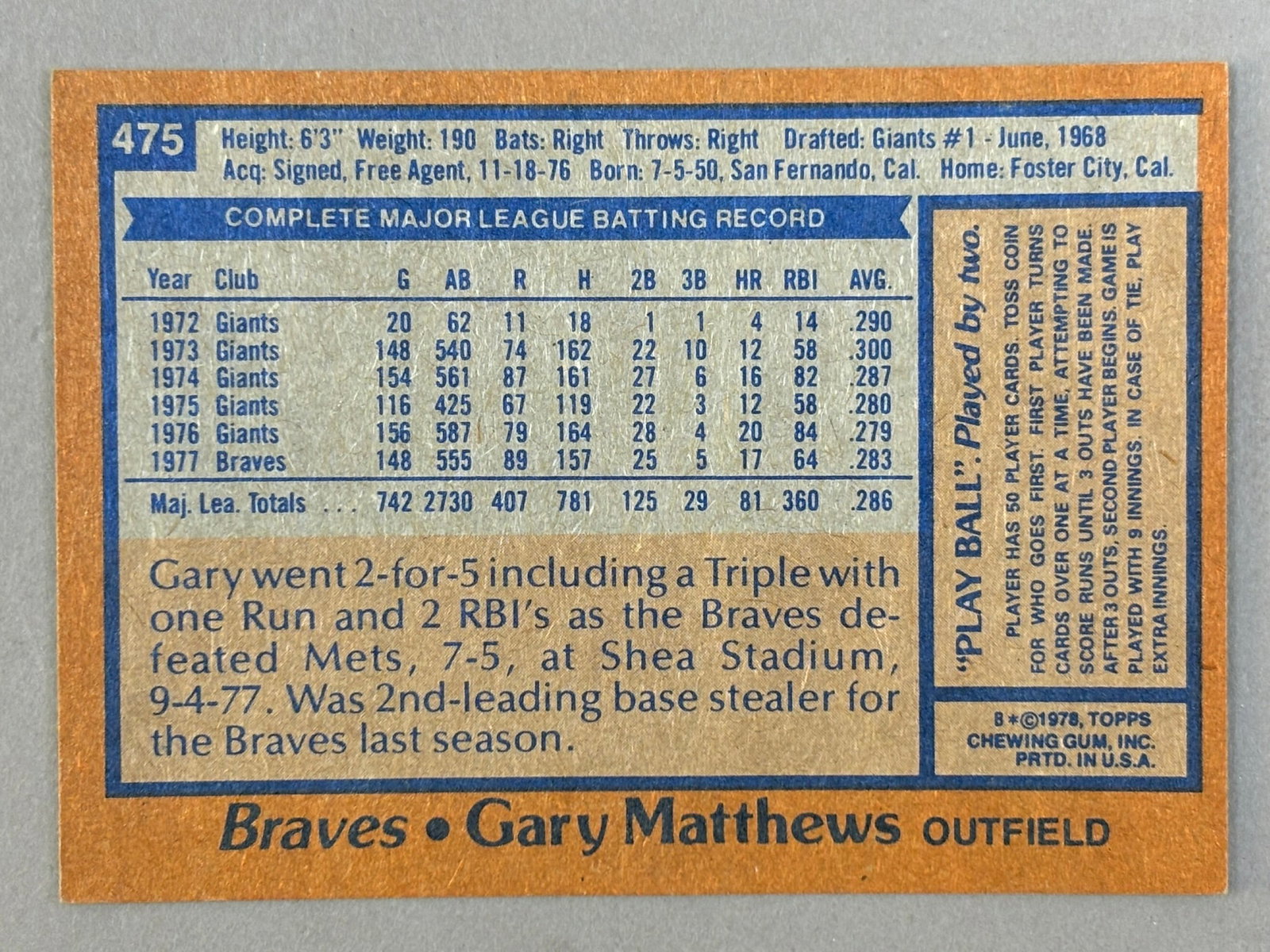 1978 Topps Complete Baseball Full Set HIGH GRADE - 9