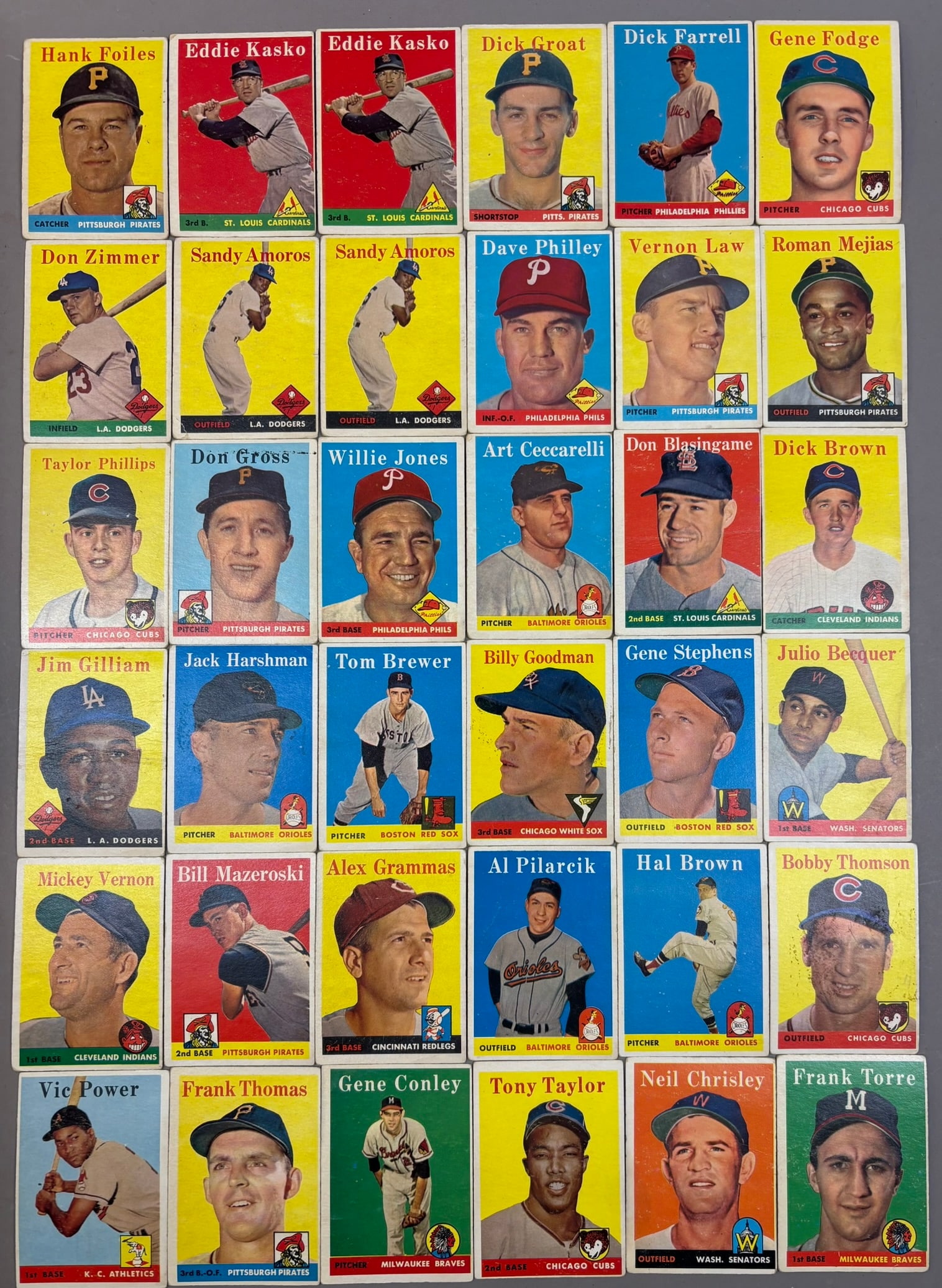 Lot 36 1958 Topps Baseball Cards VG-EX (1 of 19)