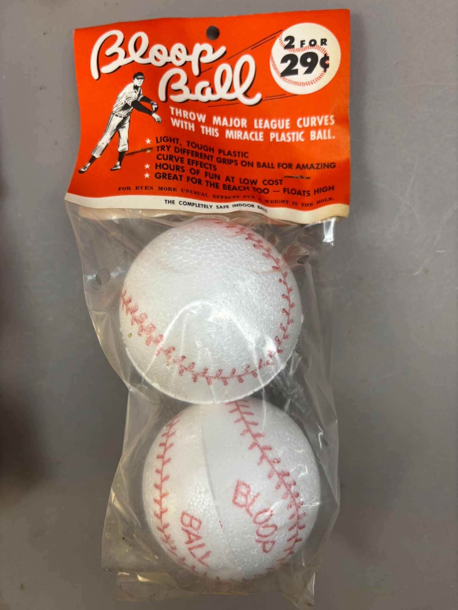 Lot 11 Original BLOOP BALL Styrofoam 50s Baseball - 2