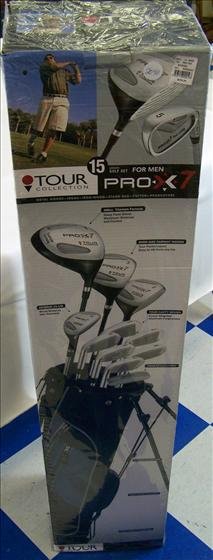 15 pc set Golf clubs Pro X7: 15 pc set Golf clubs Pro X7 Tour Collection - woods irons stand bag putter head covers Titanium NIB