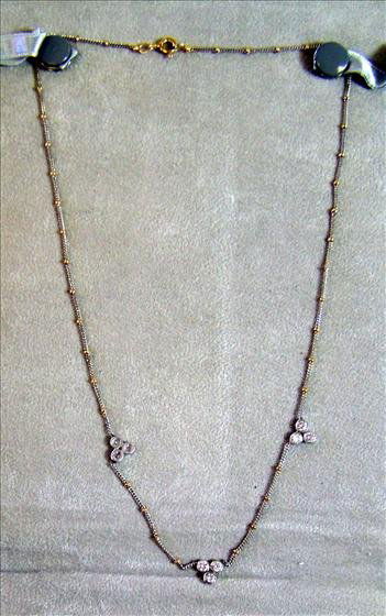 Necklace - 2 tone 14kt gold: Necklace - 2 tone 14kt gold with .75 ct diamonds - 22" fine piece - Fessels Jewelers