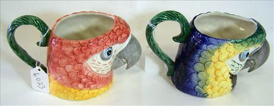 2 pc pitchers: 2 pc pitchers parrot style - 1991 - Fitz and Floyd 4" high