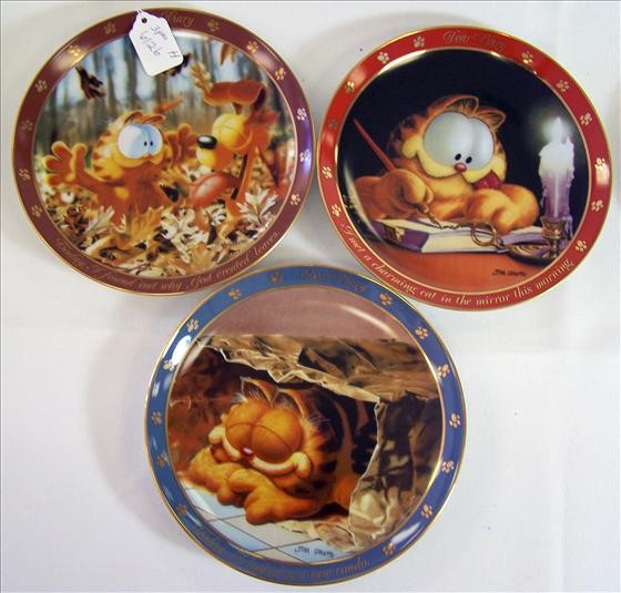 3 different plates: 3 different plates Jim Davis - Garfield Dear Diary Series - # A6706