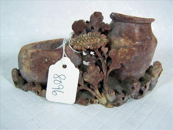 Soap stone vase - 3" by 6" 2 openings: Soap stone vase - 3" by 6" 2 openings