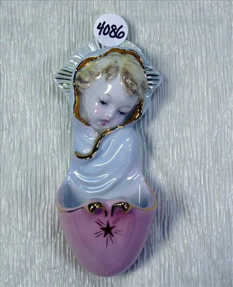 1 Baby Jesus Holy Water Wall Hanging: 1 Baby Jesus Holy Water Wall Hanging, Italy Aldo for Gloria 7" h