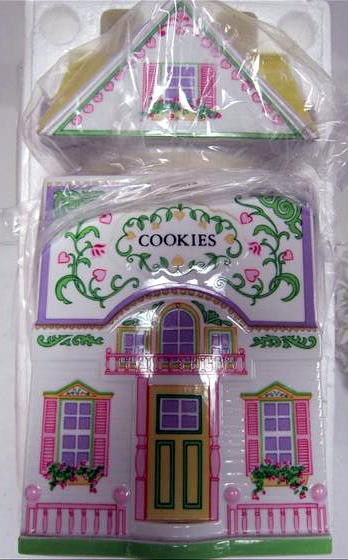 Lenox Cookies jar: Lenox Cookies jar - Village country collection - pastel colors Victorian style - 10" - 1991