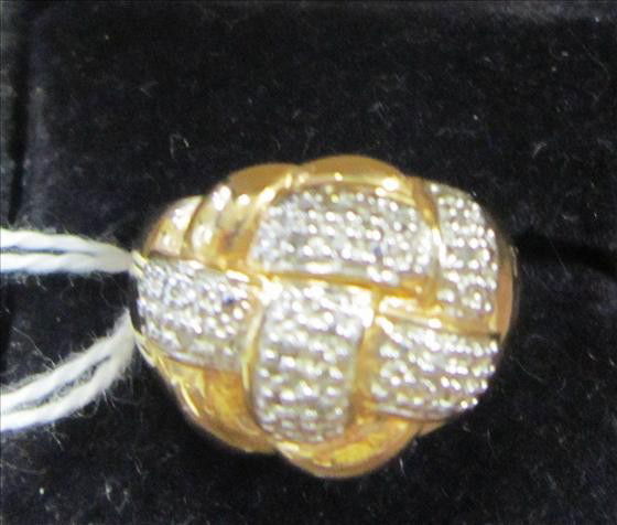 Dome style ring - gold and silver: Dome style ring - gold and silver - marked 925 - LR China