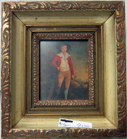 Shadow box picture: Shadow box picture - could be blue boy - not signed - 6 1/2 by 7 1/2 - under glass