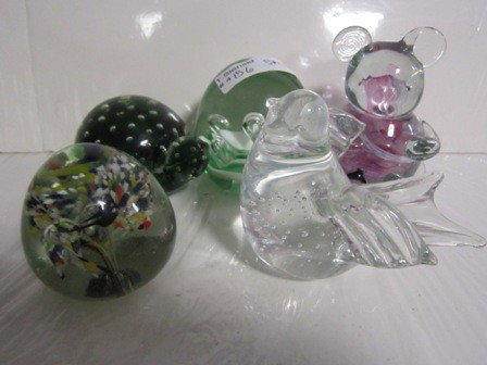 5 paperweights - bird - Kerry glass: 5 paperweights - bird - Kerry glass Ireland teddy bear - turtle - egg shaped - 2 to 3 1/2"