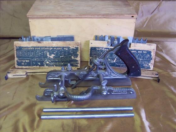 Stanley No. 45 Plane with cutters: Stanley No. 45 Plane with cutters & homemade box