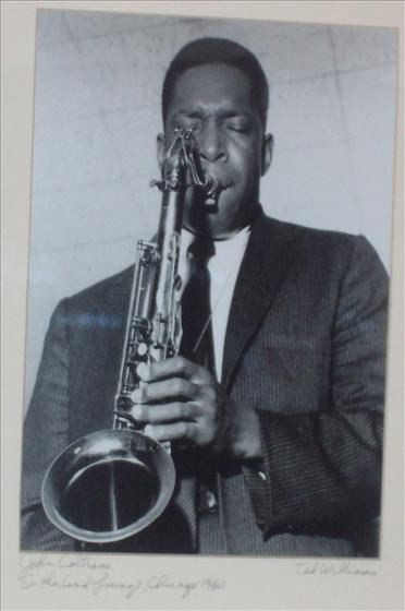 Original Ted Williams Photograph of John Coltrane: Original Ted Williams Photograph of John Coltrane Sutherland Lounge, Chicago 1960 signed. 16"x13" Overall