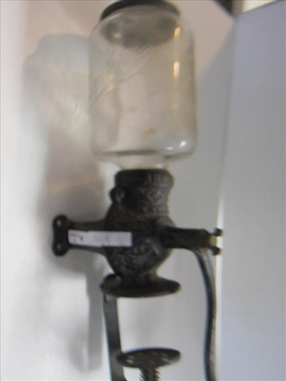 Metal and glass grinder-Arcade Crystal: Metal and glass grinder-Arcade Crystal-wall mount-wood handel-16"
