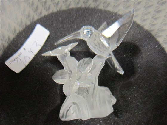 Swarovski #A7615NR Hummingbird on flower: Swarovski #A7615NR Hummingbird on flower-silver box and booklet-