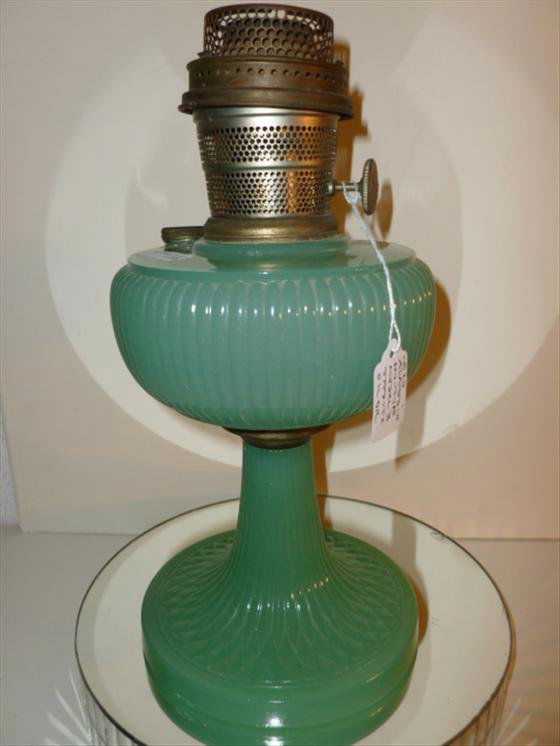 Aladdin Nutype Model B Jadeite lamp Jun 09, 2012 Harrison Auctions
