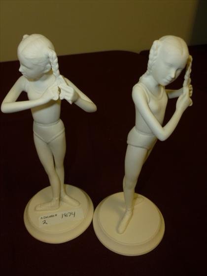 2 Franklin Mint braided hair Ballerina's: 2 Franklin Mint Artist proofs braided hair Ballerina's - 7 tall - excellent - ready for the Artist to finish