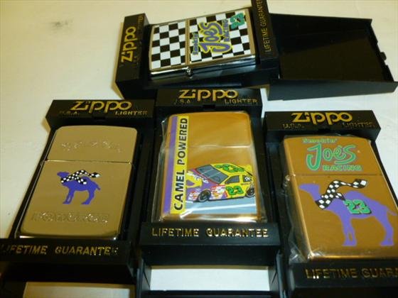 4 Zippo lighters in plastic cases Joe's Camel: 4 Zippo lighters in plastic cases Joe's Camel- Camel powered- all excellent condition