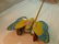 Chein litho push toy - butterfly with wood stick-