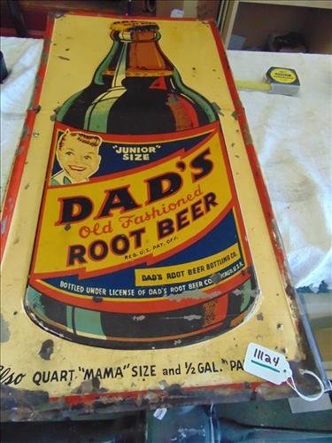 Very Old Tin Dad's Root Beer Sign: Very Old Tin Dad's Root Beer Sign