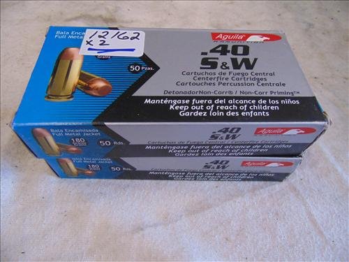 2 Aguila Ammunition .40 S&W 180 Gr 50 rds each: 2 Aguila Ammunition .40 S&W 180 Gr 50 rds each