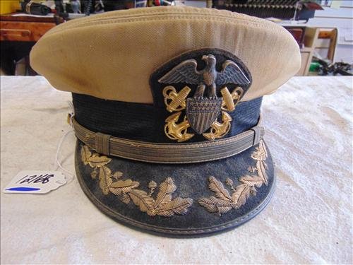 Bancroft Military Cap Naval Station Hat, Charleston: Bancroft Military Cap Naval Station Hat, Charleston marked inside