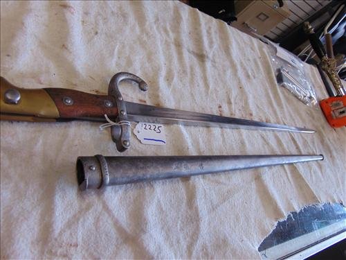 Bayonet with Metal Sheathe T Shaped Blade Marked 1816: Bayonet with Metal Sheathe T Shaped Blade Marked Usinede Storm 1816