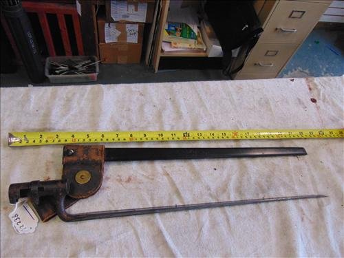 Antique Bayonet Marked US - Blade 18" Triangle Blade: Antique Bayonet Marked US on Blade - Blade 18" Long with Metal Sheathe - Triangle Blade