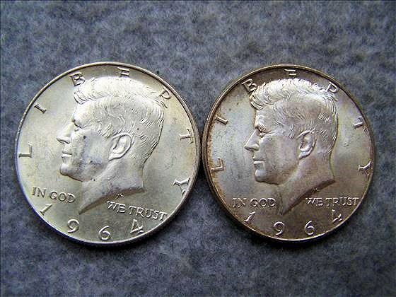 2 1964 Kennedy Silver halves: 2 1964 Kennedy Silver halves