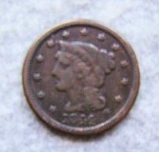 1844 Braided Hair Large Cent: 1844 Braided Hair Large Cent