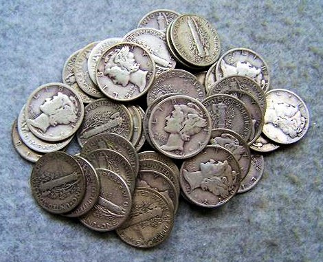 Roll Mercury Dimes - Various Dates: Roll Mercury Dimes - Various Dates