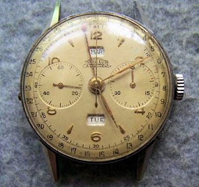 Angelus Wrist Watch - Chronodato: Angelus Wrist Watch - Chronodato - Triple - date Stainless Steel - needs some repair and parts