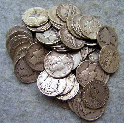 Roll Mercury Dimes - Various Dates: Roll Mercury Dimes - Various Dates