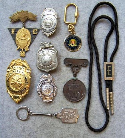 Lot of Badges, Pins, Key Chains, Etc.: Lot of Badges, Pins, Key Chains, Etc.