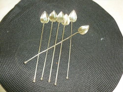 Set 6 Heart shaped Sterling Ice tea spoons- 8 1/4": Set 6 Heart shaped Sterling Ice tea spoons- 8 1/4"