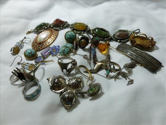 Assorted lot jewelry, some sterling-some stones-rings (1 of 1)