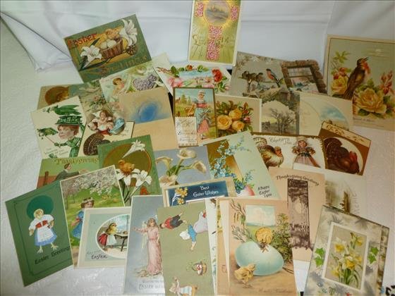 Lot of 40 Easter and Thanksgiving postcards vintage (1 of 1)
