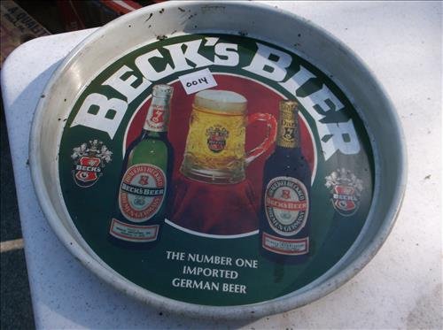ROUND BECK'S BIER/BEER TRAY 13"DIAM (1 of 1)