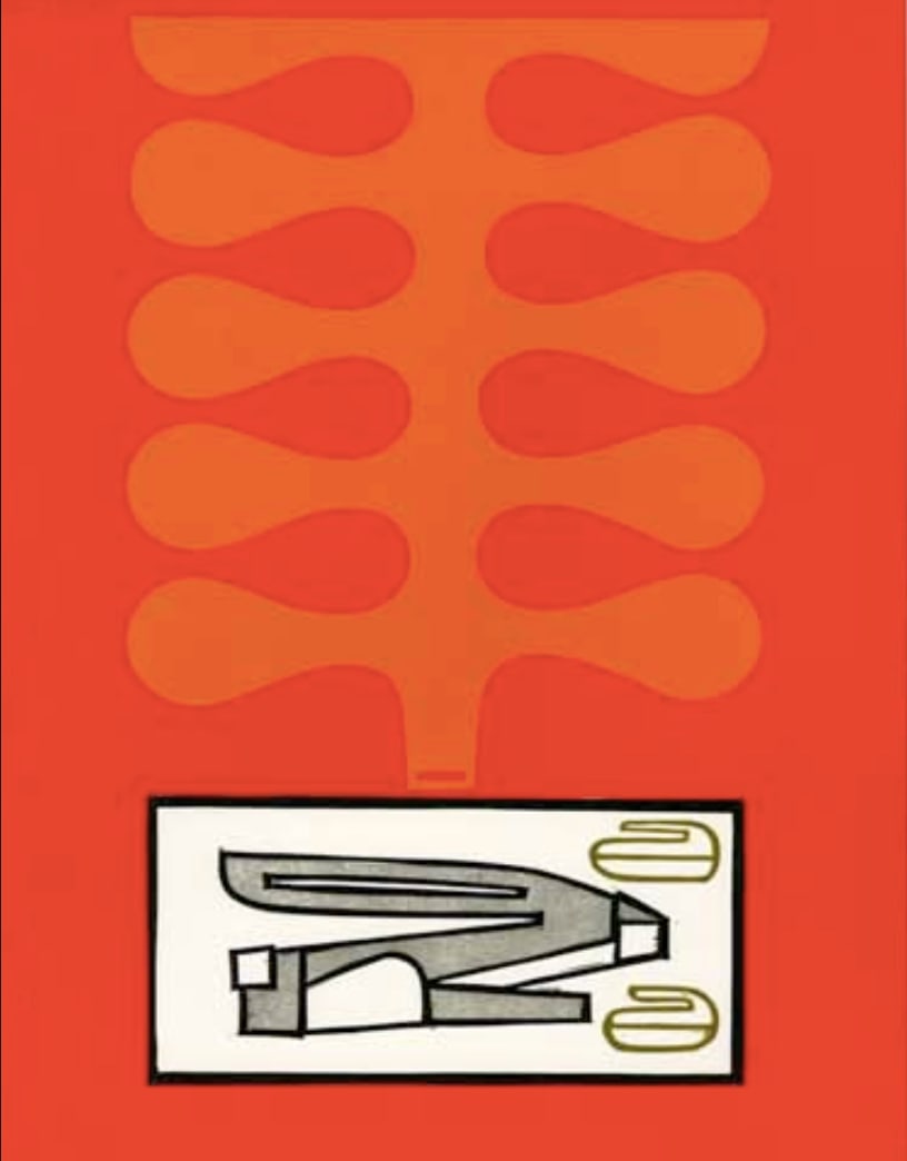 David Storey "Hare" Limited Edition Woodcut Print: 1990 Relief print in black and ochre on Somerset paper from "Bestiary" collection. Copy of Artist Signature on cellophane accompanies the print as well as accompanying poem/description by Bradford Mor