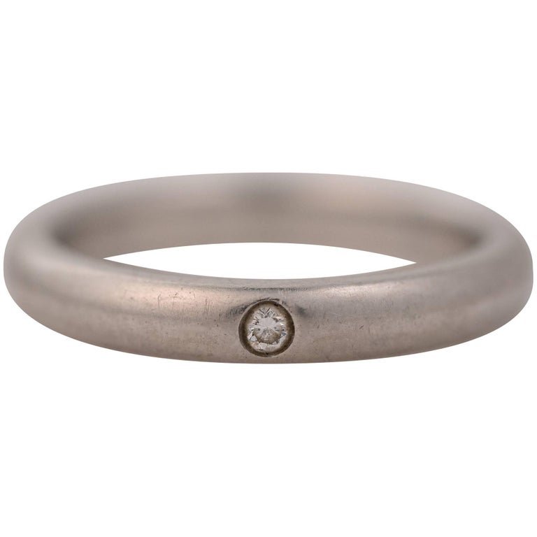 Tiffany & Co. Elsa Peretti .02 Carat Diamond and Platinum Ring (1 of 3)