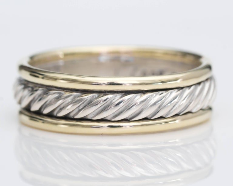 David Yurman Cable Wedding Band in 14 Karat Gold, Sterling Silver (1 of 4)