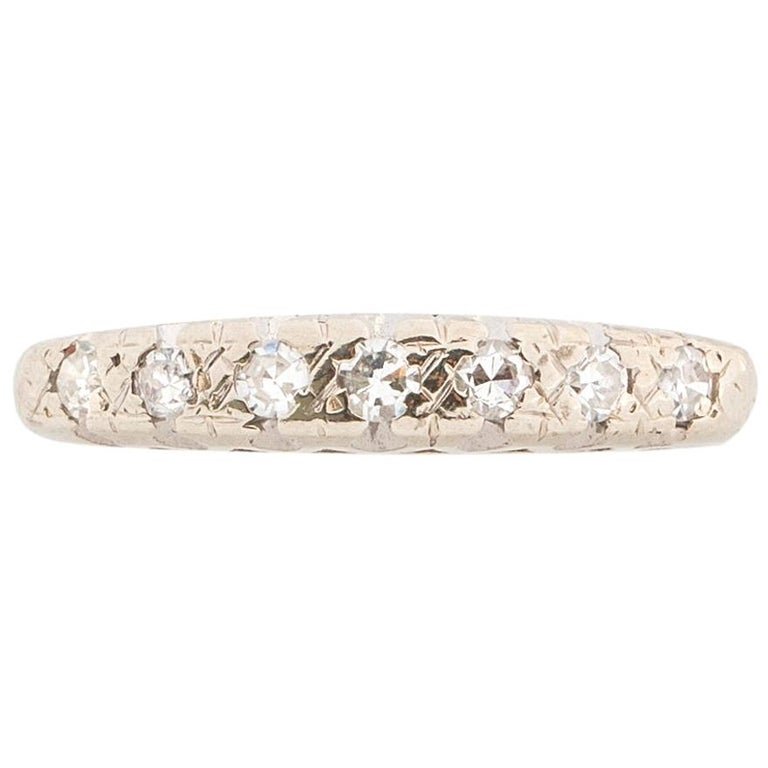 Art Deco .05 Carat Diamond Platinum Band (1 of 2)