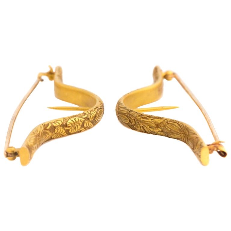 1914 Edwardian Era Scarf Pins, 14 Karat Yellow Gold (1 of 4)