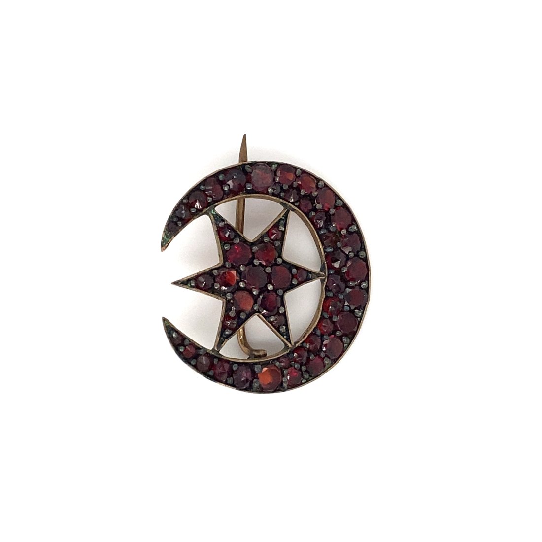 Silver Victorian Bohemian Garnet Brooch (1 of 6)